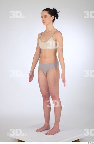 Woman White Slim Female Studio Poses