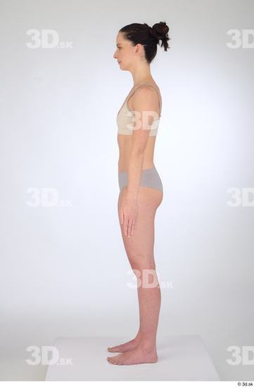 Woman White Slim Female Studio Poses