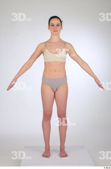 Woman White Slim Female Studio Poses