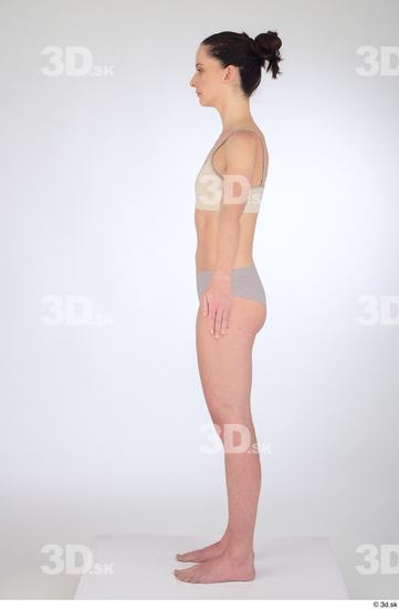 Woman White Slim Female Studio Poses