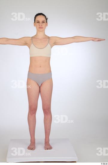 Woman White Slim Female Studio Poses