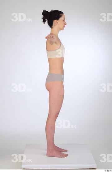 Woman White Slim Female Studio Poses