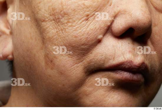 Face Mouth Nose Cheek Skin Woman Asian Chubby Wrinkles Studio photo references