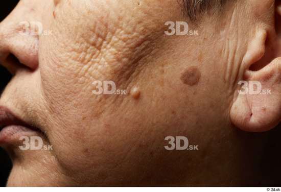 Face Mouth Nose Cheek Ear Skin Woman Asian Chubby Wrinkles Studio photo references