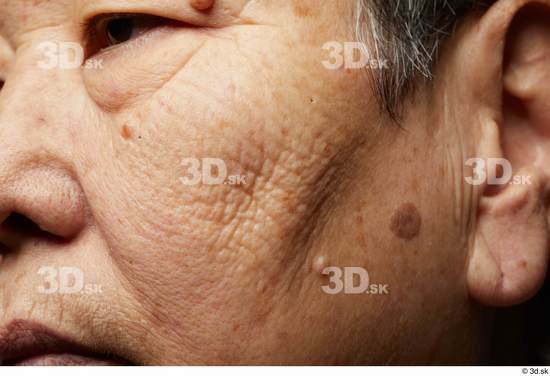 Face Mouth Cheek Ear Skin Woman Asian Chubby Wrinkles Studio photo references