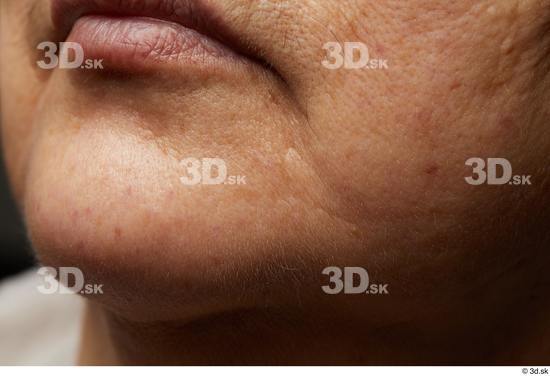 Face Mouth Skin Woman Asian Chubby Wrinkles Studio photo references