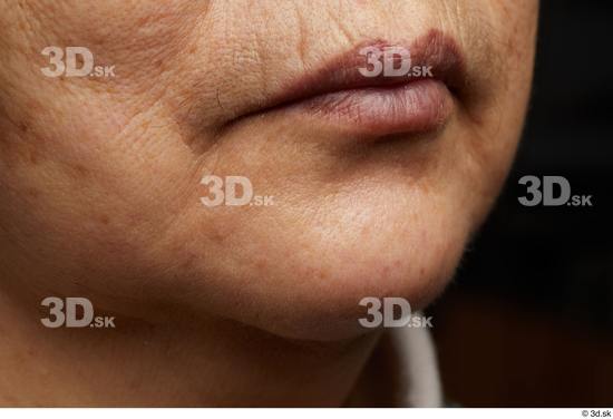 Face Mouth Skin Woman Asian Chubby Wrinkles Studio photo references