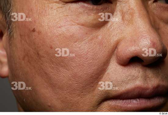 Mouth Nose Cheek Skin Man Asian Slim Wrinkles Studio photo references