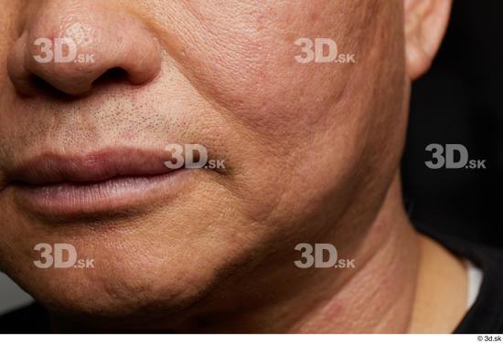 Mouth Nose Cheek Skin Man Asian Slim Wrinkles Studio photo references