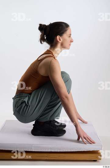 Woman White Slim Female Studio Poses