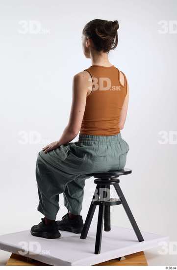 Woman White Slim Female Studio Poses