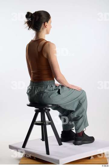 Woman White Slim Female Studio Poses