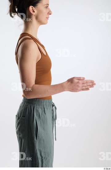 Woman White Slim Female Studio Poses