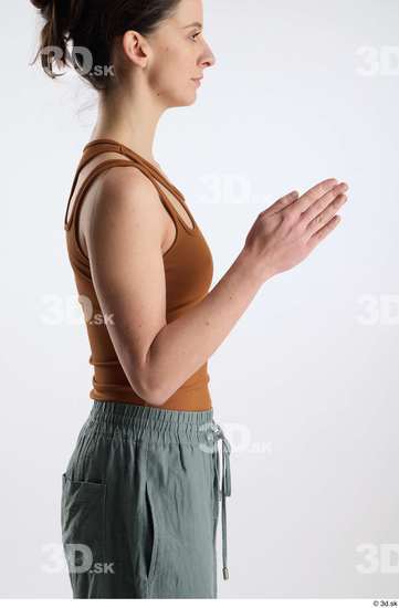 Woman White Slim Female Studio Poses