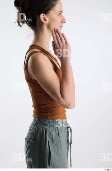 Woman White Slim Female Studio Poses