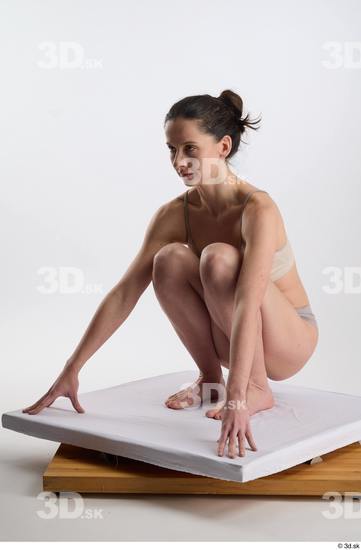 Woman White Slim Female Studio Poses