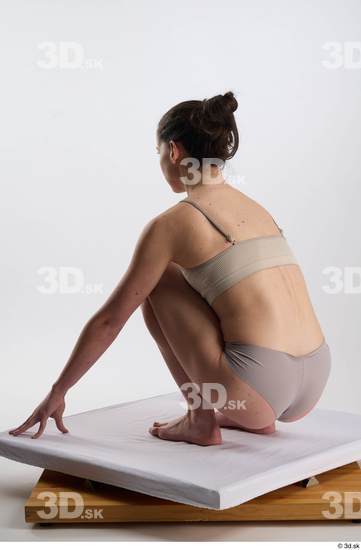 Woman White Slim Female Studio Poses