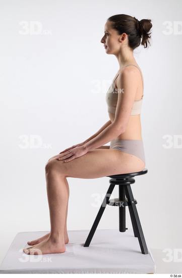 Woman White Slim Female Studio Poses