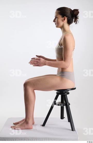 Woman White Slim Female Studio Poses