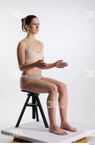 Woman White Slim Female Studio Poses