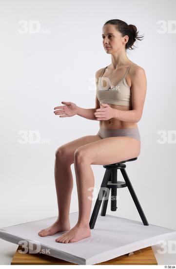 Woman White Slim Female Studio Poses