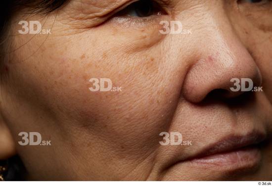 Face Mouth Nose Cheek Skin Woman Asian Slim Wrinkles Studio photo references