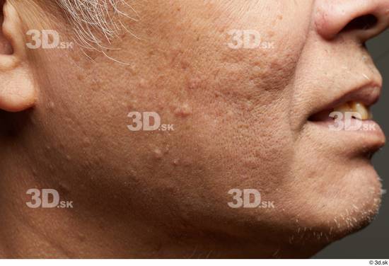 Face Mouth Cheek Skin Man Asian Slim Wrinkles Studio photo references