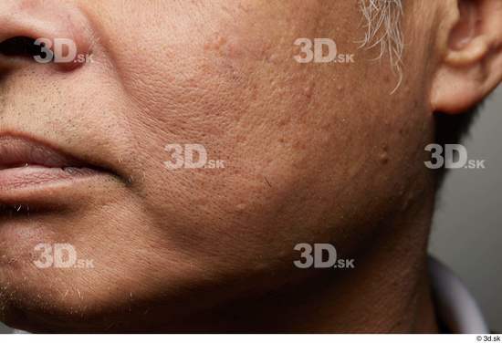 Face Mouth Nose Cheek Skin Man Asian Slim Wrinkles Studio photo references