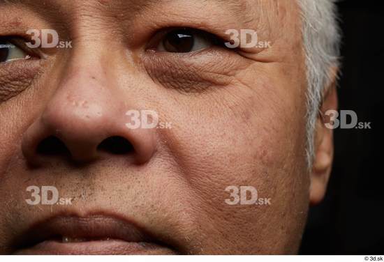 Eye Face Mouth Nose Cheek Skin Man Asian Slim Wrinkles Studio photo references