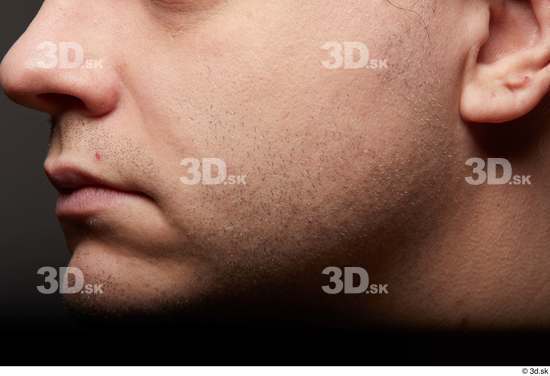 Man White Slim Face Skin Textures