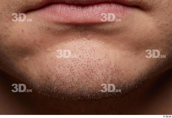 Man White Slim Face Skin Textures