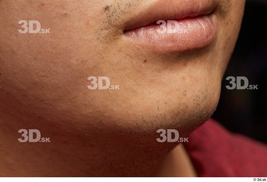 Man Asian Chubby Face Skin Textures