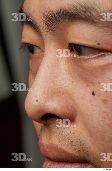 Man Asian Chubby Face Skin Textures