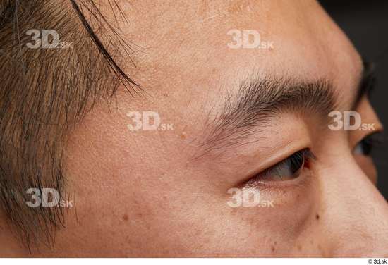 Man Asian Chubby Face Skin Textures