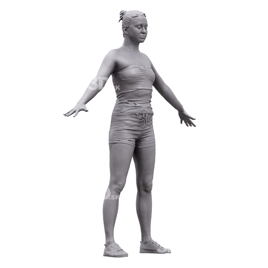 Whole Body Woman White 3D Artec Bodies