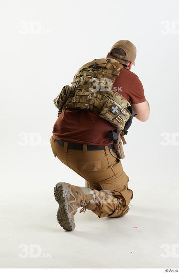 Whole Body Weapons-Rifle Man Pose with machine rifle White Army Athletic Bearded Studio photo references