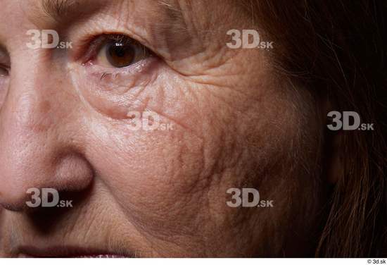 and more Eye Nose Cheek Skin Woman Chubby Wrinkles Studio photo references