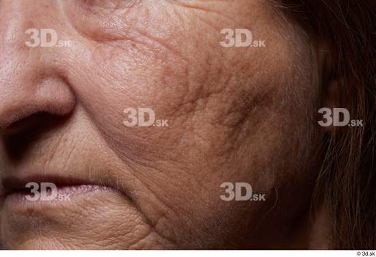 and more Mouth Nose Cheek Skin Woman Chubby Wrinkles Studio photo references