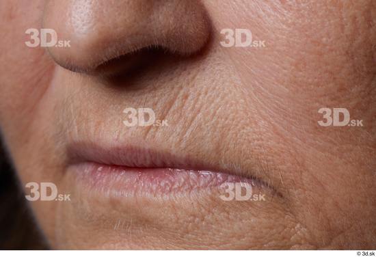 and more Mouth Nose Cheek Skin Woman Chubby Wrinkles Studio photo references