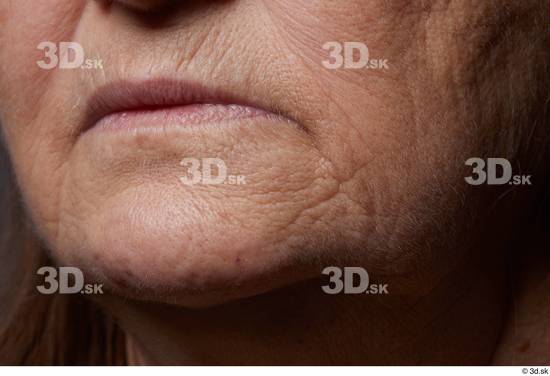 and more Mouth Cheek Skin Woman Chubby Wrinkles Studio photo references