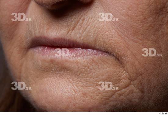 and more Mouth Cheek Skin Woman Chubby Wrinkles Studio photo references