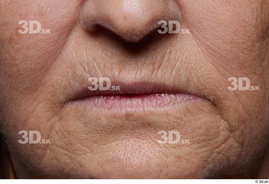 and more Mouth Nose Cheek Skin Woman Chubby Wrinkles Studio photo references