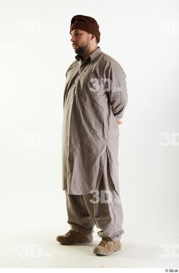 Whole Body Man White Uniform Athletic Bearded Studio photo references