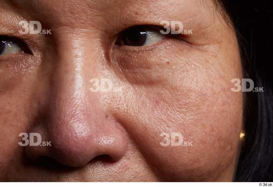 Eye Face Nose Cheek Skin Woman Asian Chubby Wrinkles Studio photo references