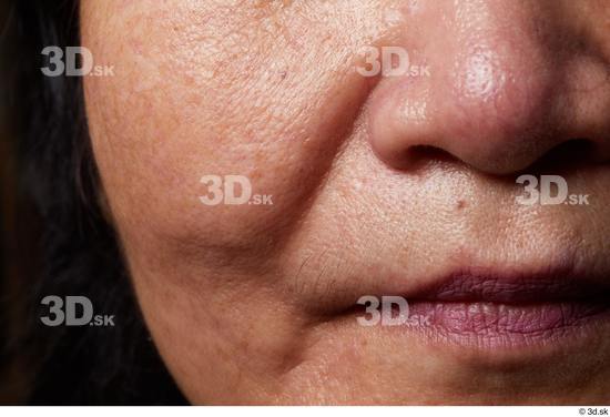 Face Mouth Nose Cheek Skin Woman Asian Chubby Wrinkles Studio photo references