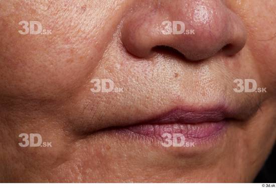 Face Mouth Nose Cheek Skin Woman Asian Chubby Wrinkles Studio photo references