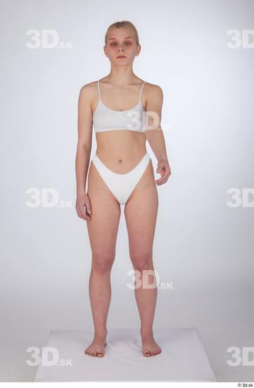 Woman White Slim Female Studio Poses