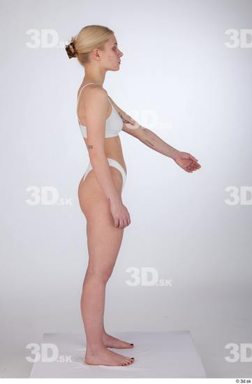 Woman White Slim Female Studio Poses