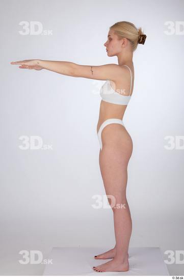 Woman White Slim Female Studio Poses