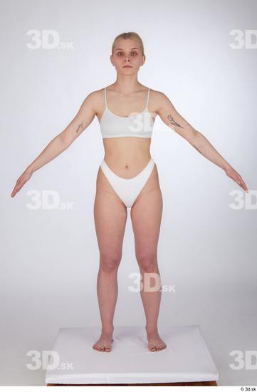 Woman White Slim Female Studio Poses